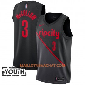 Maillot NBA Portland Trail Blazers C.J. McCollum 3 2018-19 Nike City Edition Noir Swingman - Enfant